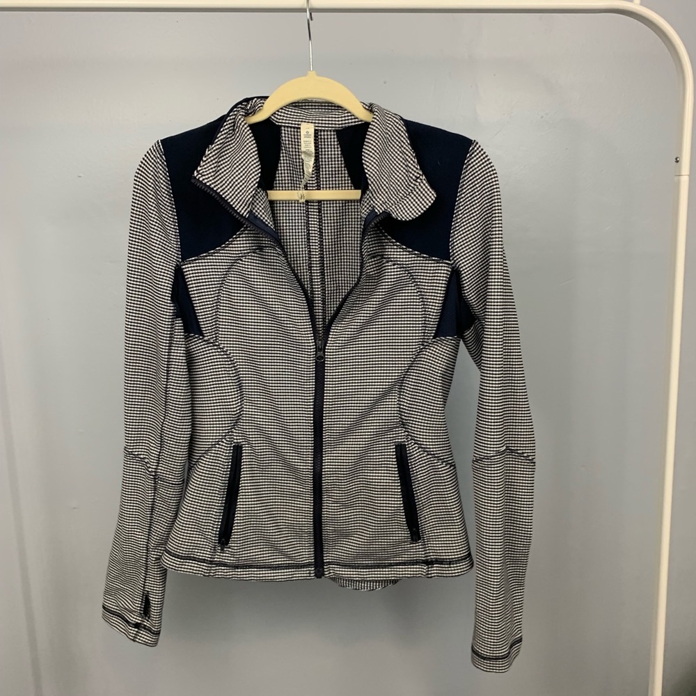 lululemon | Navy and White Gingham Jacket size 10